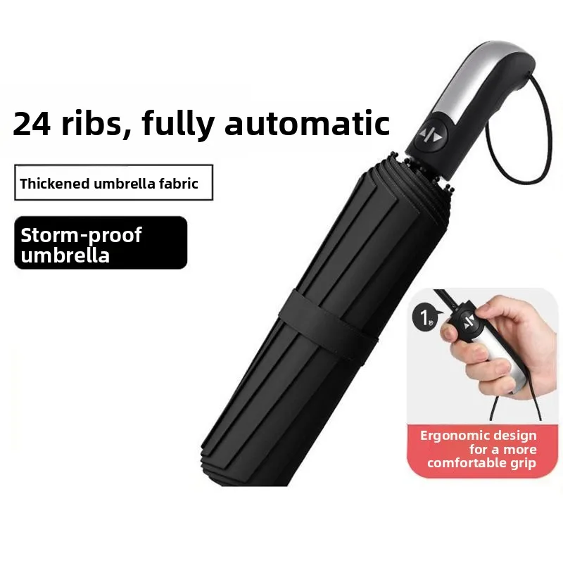 

Автоматический утолщенный зонт от солнца и дождя с УФ-защитой, большой размер, прочный, складной дизайн