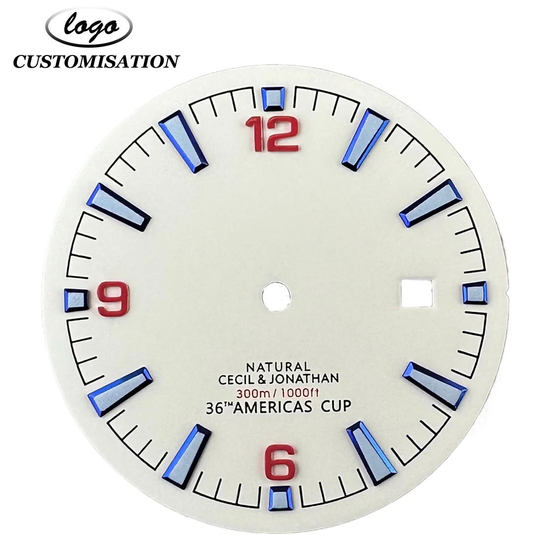 Customisable logo 33.5mm green luminous 8215/2813 dial For 8215/2813 Case 8215/2813 Movement 3 o\'clock position