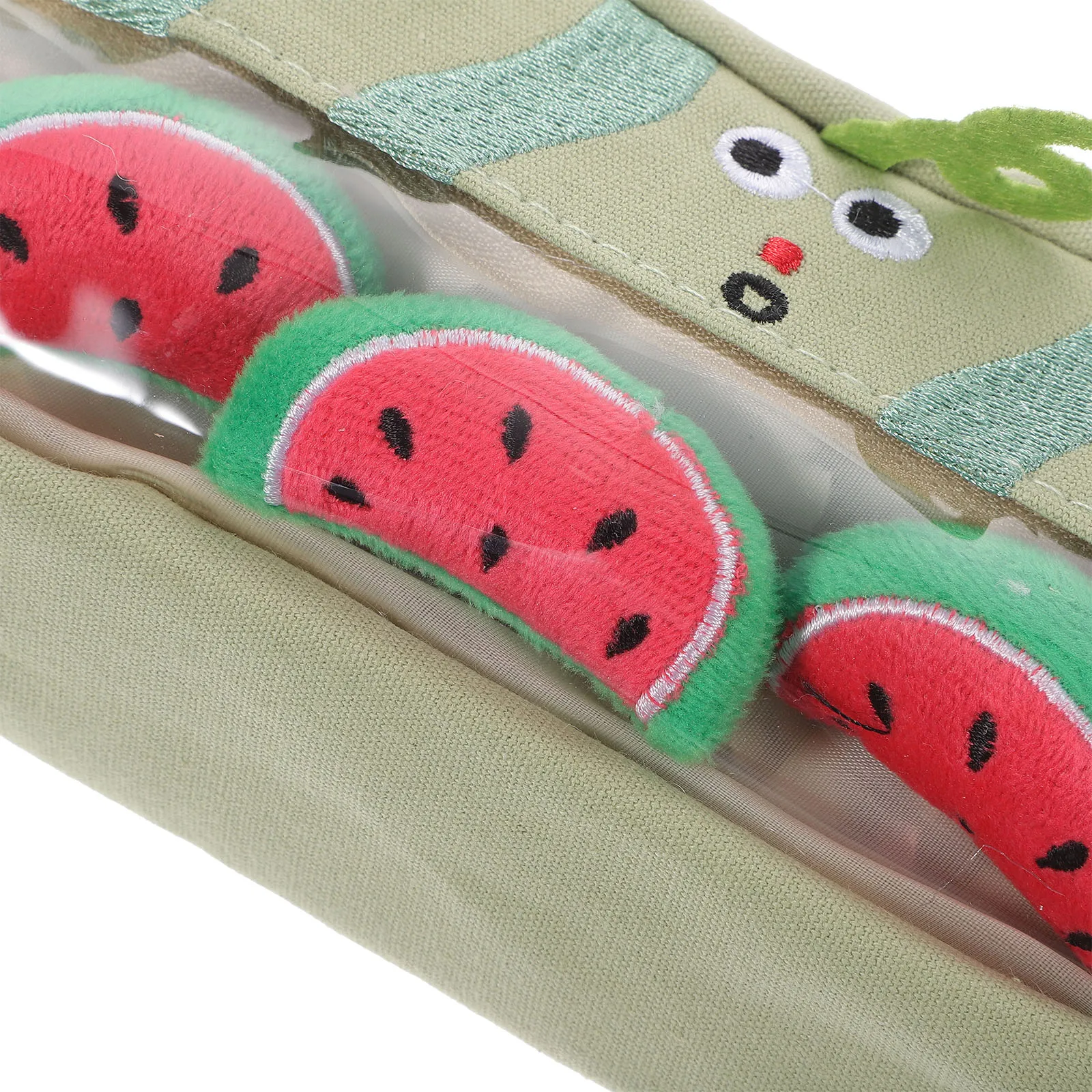 

Canvas Pencil Pouch Watermelon Bag Toiletry Holder Case Aesthetic Green Stationary Organizer Child
