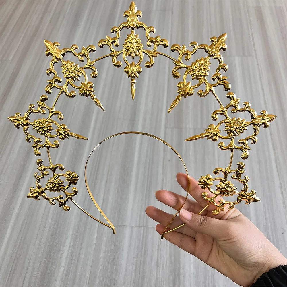 Halloween Headband Dark Headdress Sun Virgin Halo headpiece Baroque Crown Ball Performance Props Party Accessories Pendant Gift