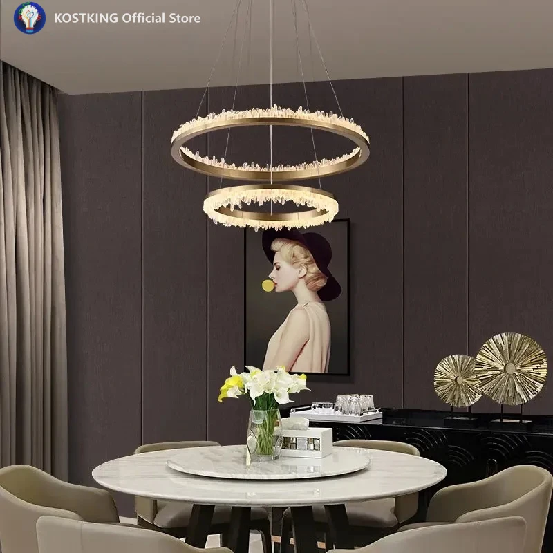 

Современная люстра в скандинавском минималистичном стиле с креативным дизайном из натурального хрусталя для гостиной, элитного ресторана, спальни, кабинета