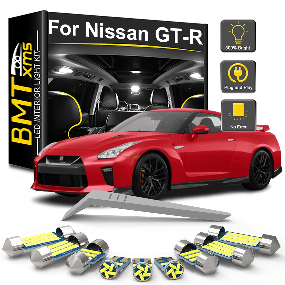 

BMTxms 11Pcs For Nissan GT-R GTR R35 2009-2017 2018 2019 2020 2021 2022 2023 Car Canbus LED Interior Light Bulb Kit Reading Lamp