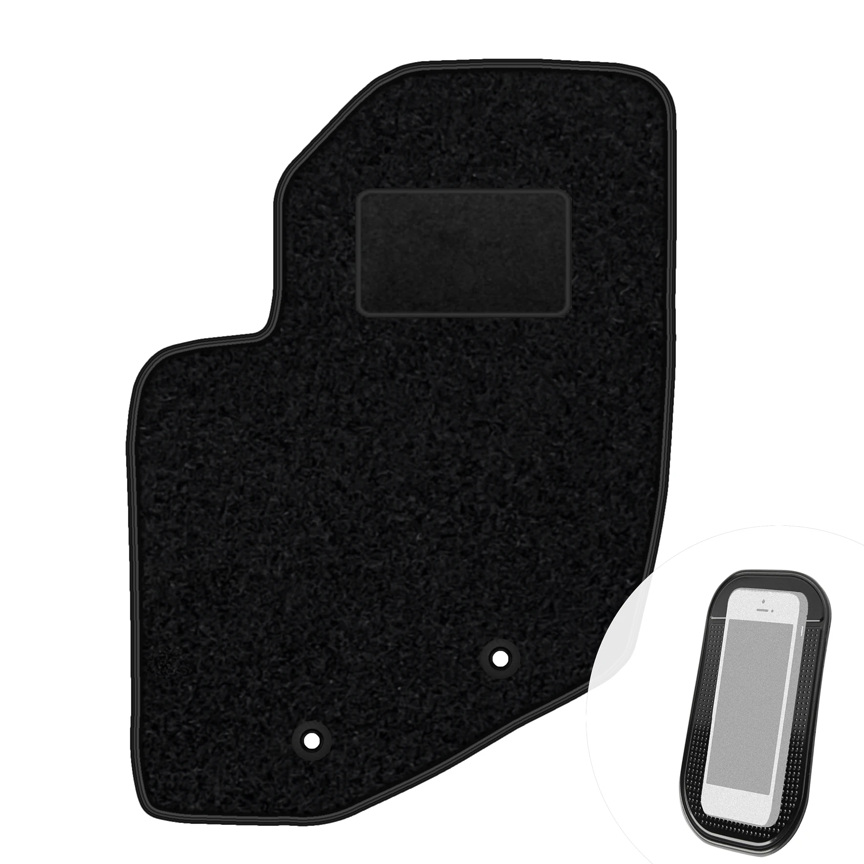 Zwart veloursvloermat voor de bestuurdersstoel, geschikt voor Volvo S60 I, bouwjaar 2000-2010.