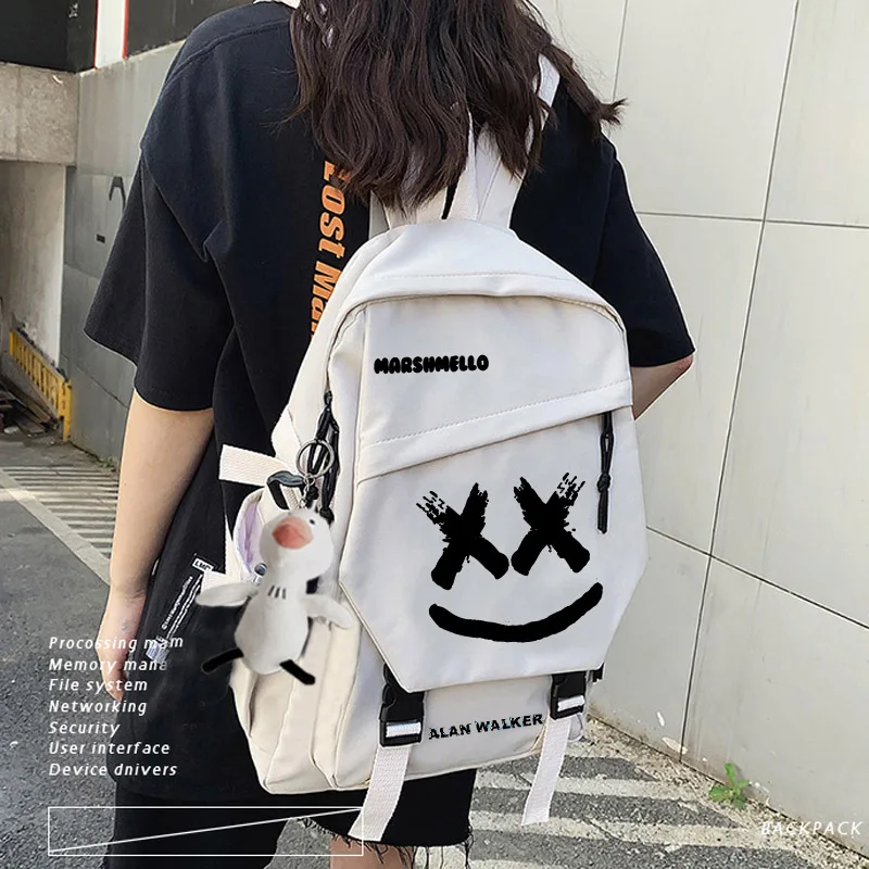 Avicii Alan Electric Music Marshmallow Unisex Students School Bag Cartoon Backpack Laptop Travel Rucksack Outdoor Fashion