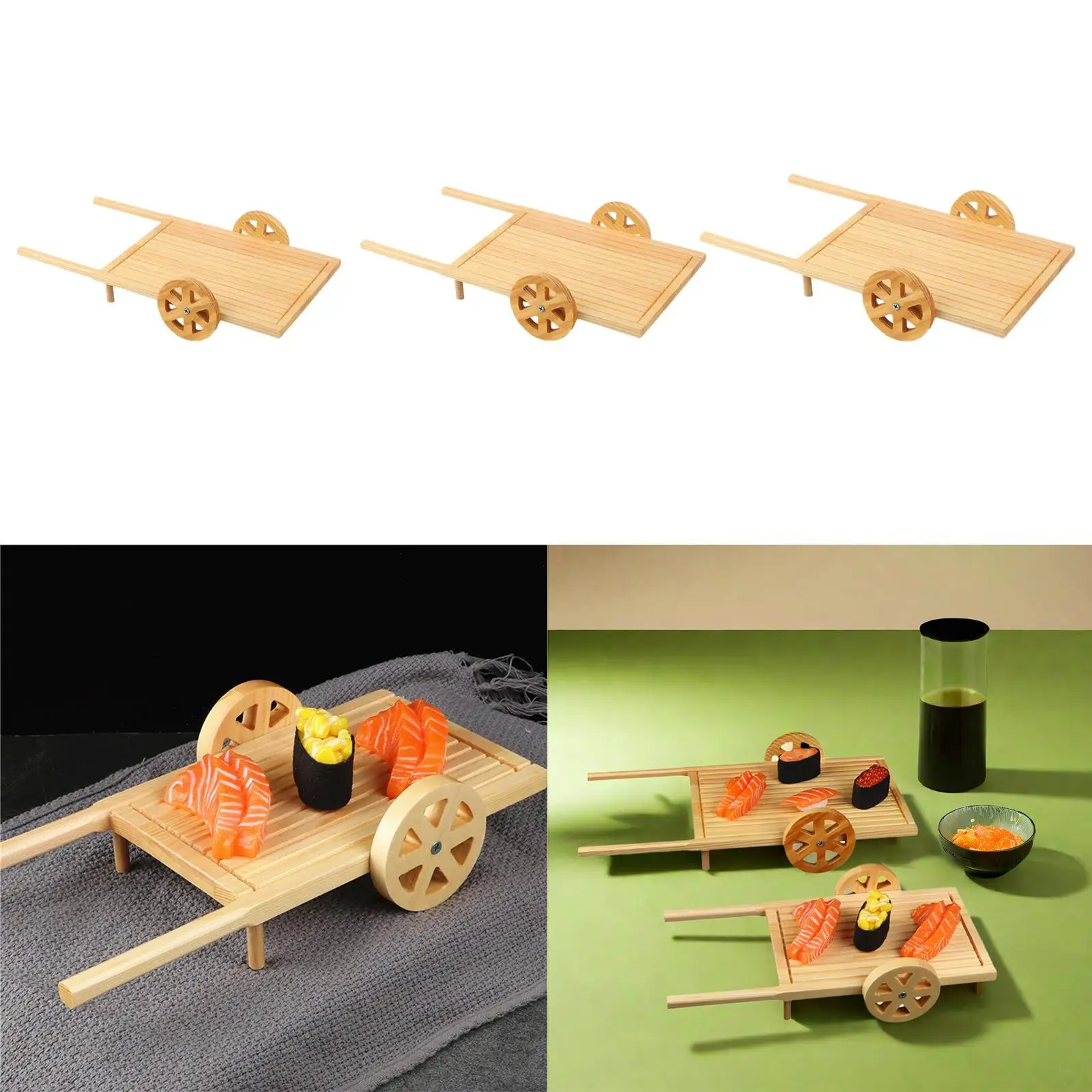 Sushi Display Cart Wooden Sushi Stand for Desserts Sashimi Sushi Cupcakes