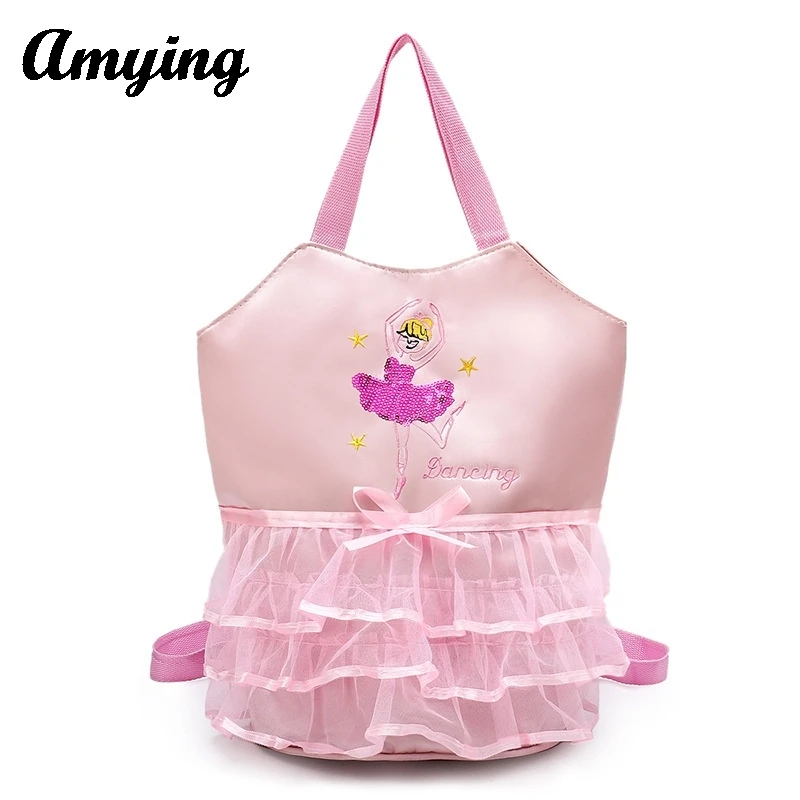 New Girls Lace Princess Dance Bag Kids One-shoulder Bag Children Waterproof Backpack Ballet Jazz Dance Storage Handbag Latin Bag