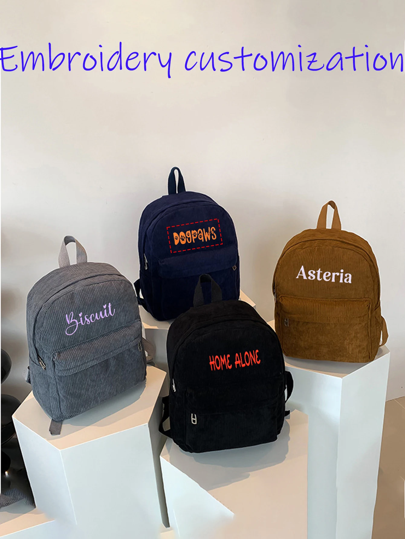 (Please private message customer service) Large capacity DIY embroidery customized backpack