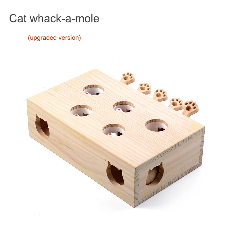 

Cat Supplies Catnip Toys Solid Wood Whack-a-mole Cat Toys Interactive Cat Toys Pet Supplies