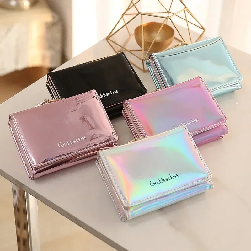 Laser Holographic Wallet Women Wallets Lady Short Purse Portfel Money Card Holder Women's Small Wallet Coin Purse Carteras