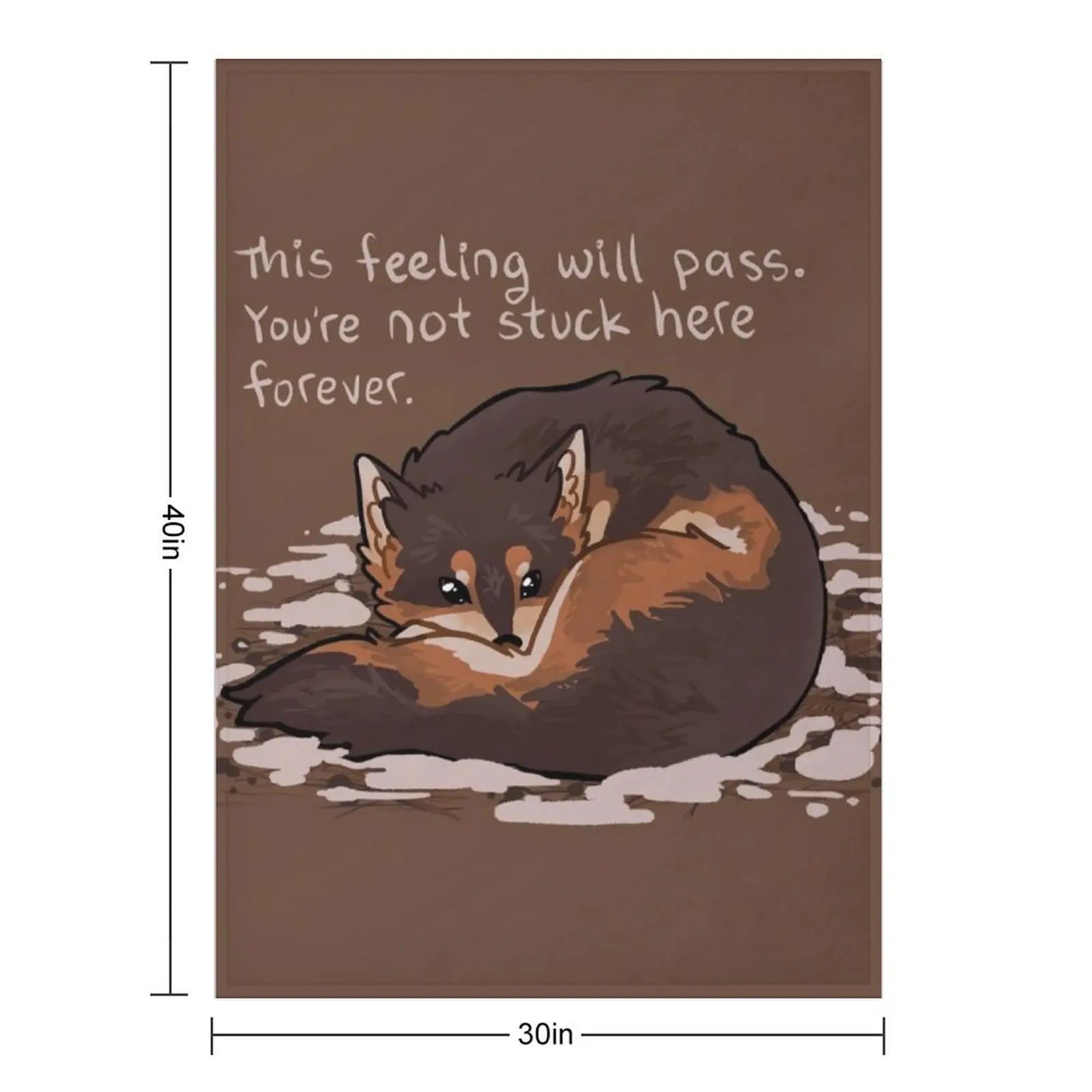 هذا الشعور سوف يمر بشكل دافئ الذئب رمي بطانية الفانيلا منقوشة على أريكة هالوين فروي البطانيات