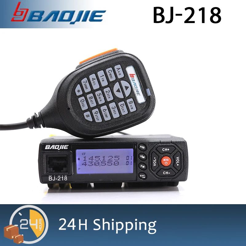 BJ-218 Professional Car Walkie Talkie 25W VHF/UHF Dual Band High Gain Long Range Communication Car Radio Mobile CB Transceiver