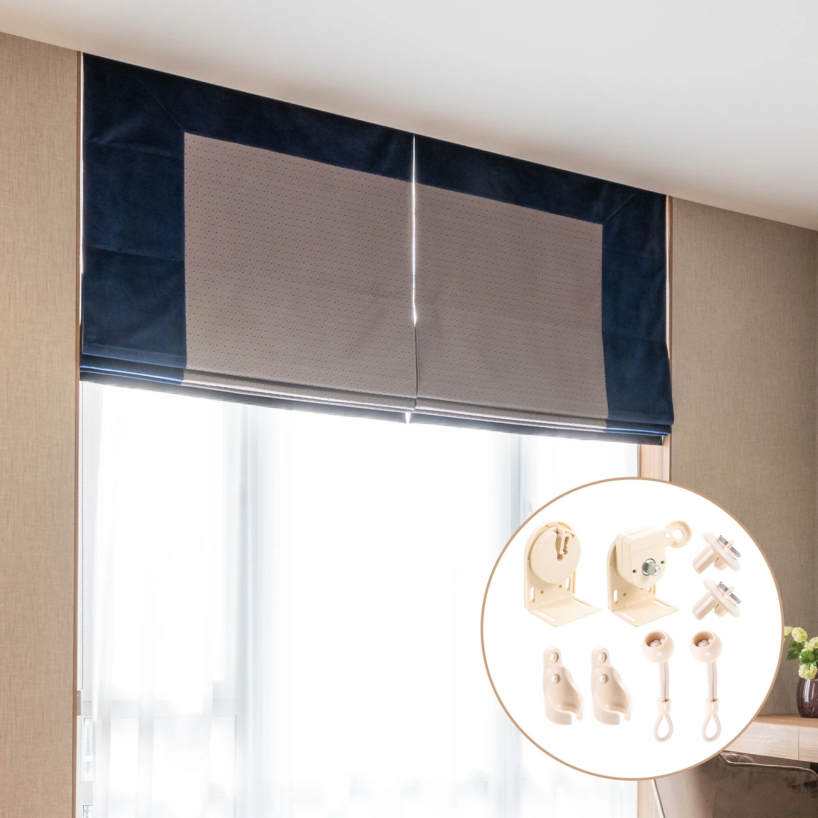 

1Set Bungee Tie Down Curtain Bracket Windproof Mounting Kit Replacement Cordless Blind Shade Holders Roller Blind Parts