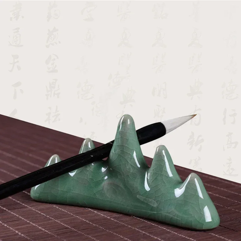 Porte-stylo en céramique, porte-pinceau d'écriture de peinture, porte-stylo de calligraphie chinoise de bureau, peinture à l'encre aquarelle, fournitures scolaires et de bureau