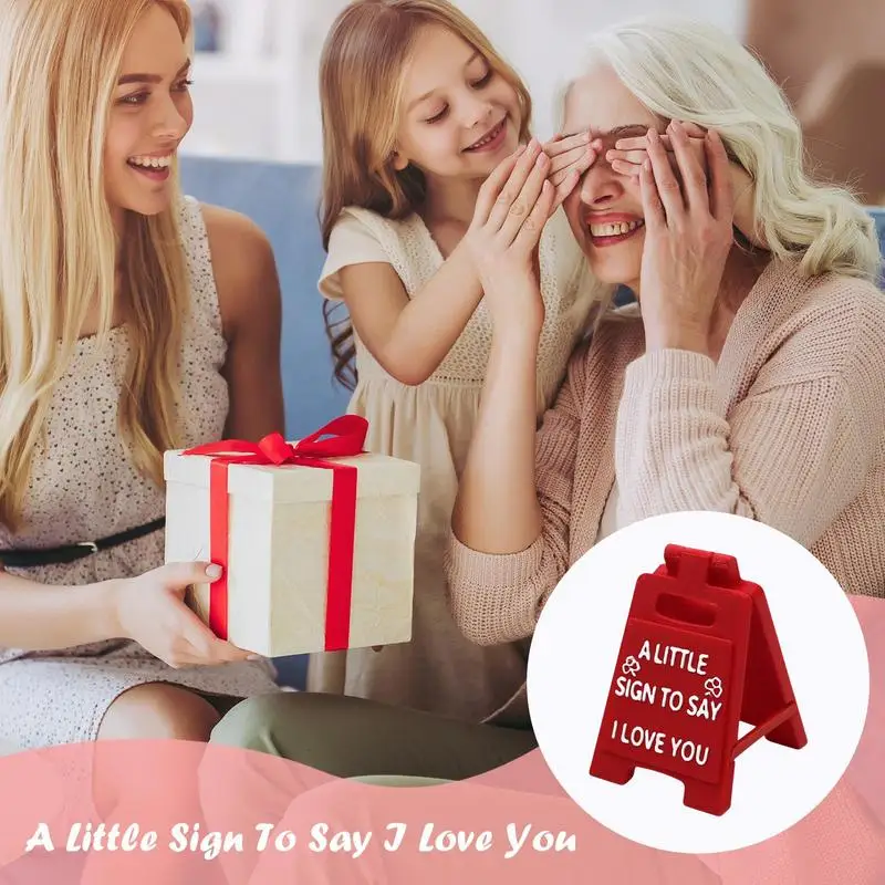 Valentines Sign For Desk Holiday Desktop Decor 3D Printing Table Decoration For Mother's Day Birthday Small Tabletop Ornament