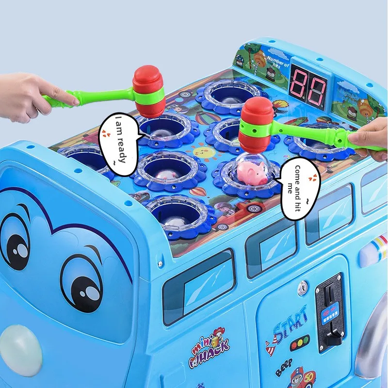 2025 Children's Coin-operated Car Bus Whack-a-mole Game Machine Whack-a-mole Machine, New Hammer Whack-a-mouse