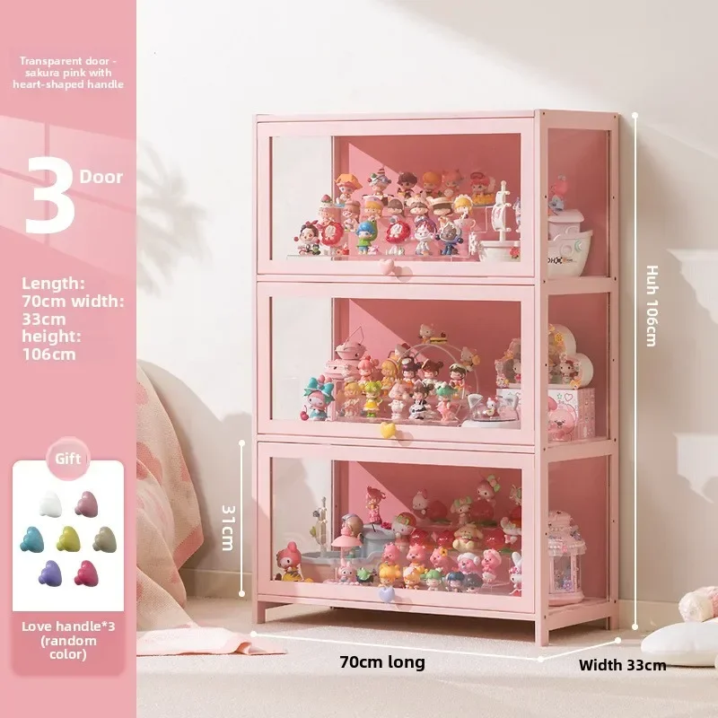 Display cabinet Household blind box ornament Pain cabinet decoration Dust-proof glass display stand Living room model cabinet view 4