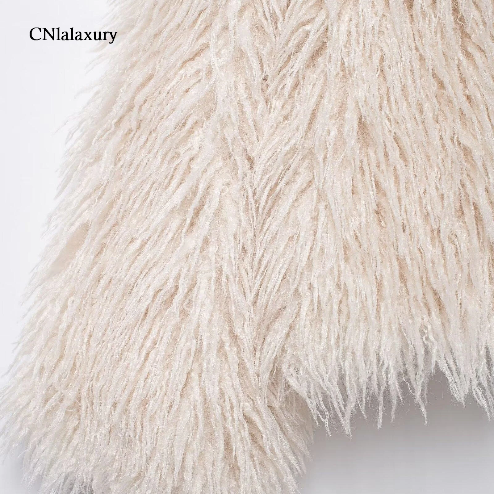 CNlalaxury Winter Warm Loose Jacket Women Faux Fur Coat Ladies Thick Short Overcoat