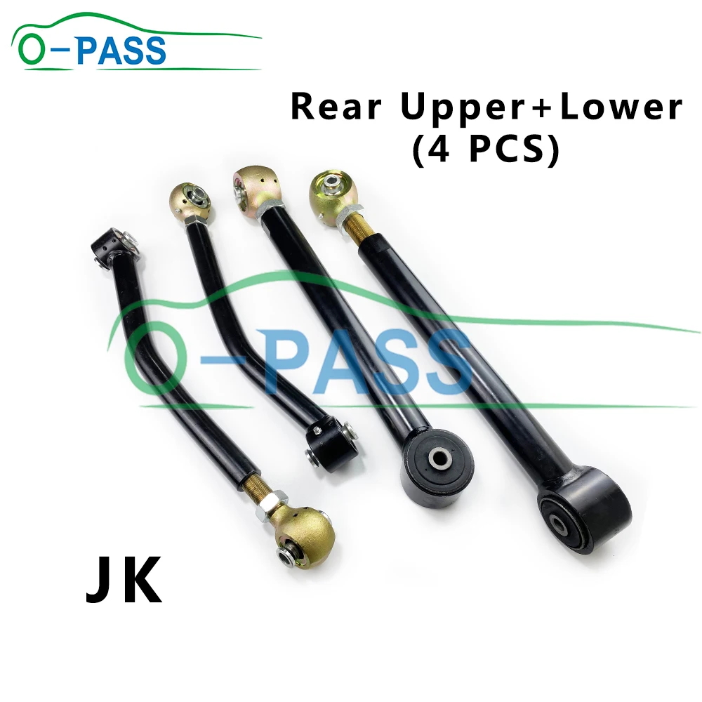 4 Pieces Adjustable Camber Control arm For Jeep Wrangler III JK 2007-2017 52059976AE 520599797F 0-6