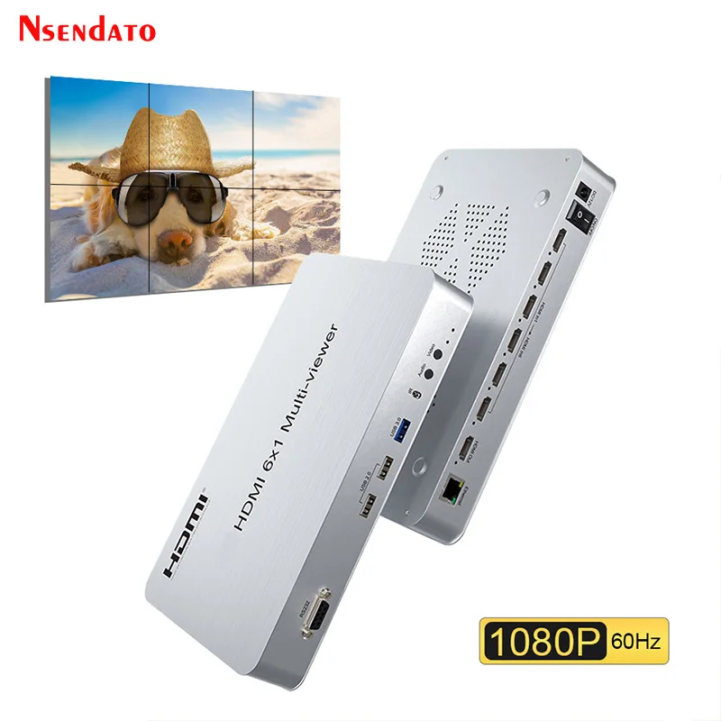 4K 60hz 1080p HDMI Multi-viewer 6X1 HDMI Quad Screen Segmentation Multiviewer with seamless 6 In 1 HDMI multi viewer For RS232