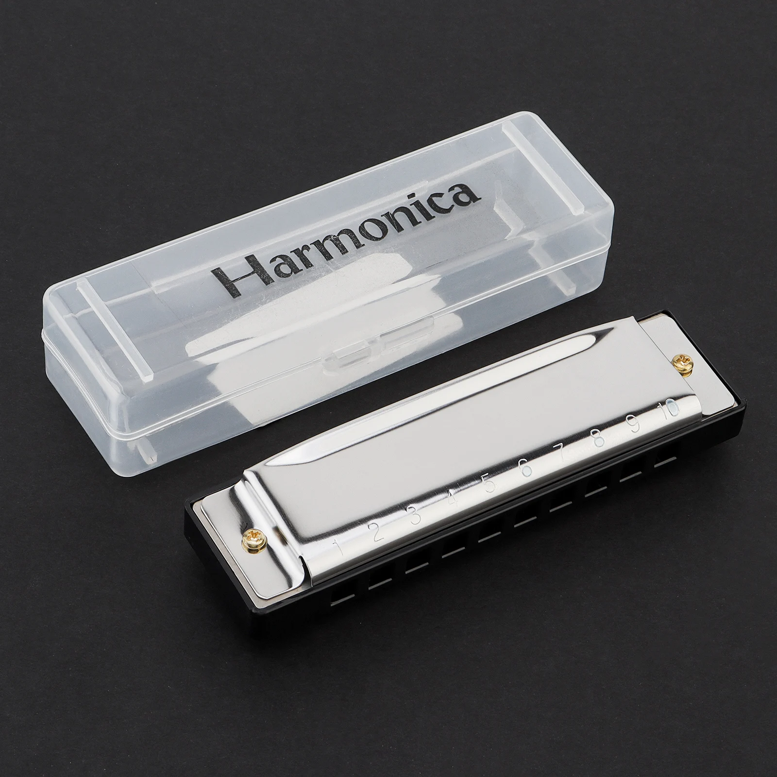 10 Holes Professional Blues Harmonica Musical Instrument Stainless Steel Mouth Organ for Children Gifts