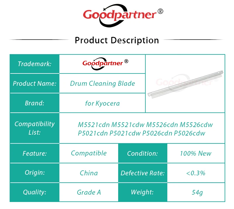 5X DK-5230 DK-5231 Drum Cleaning Blade for KYOCERA M5521cdn M5521cdw M5526cdn M5526cdw P5021cdn P5021cdw P5026cdn P5026cdw