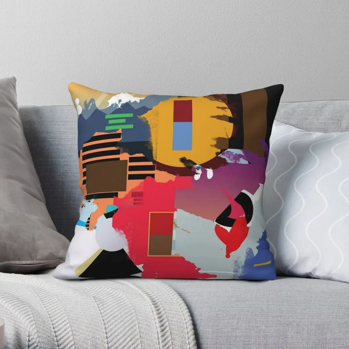 

Kanye West Albums Collage Pillowcase Polyester Linen Velvet Pattern Zip Decorative Pillow Case Sofa Seater Cushion Case