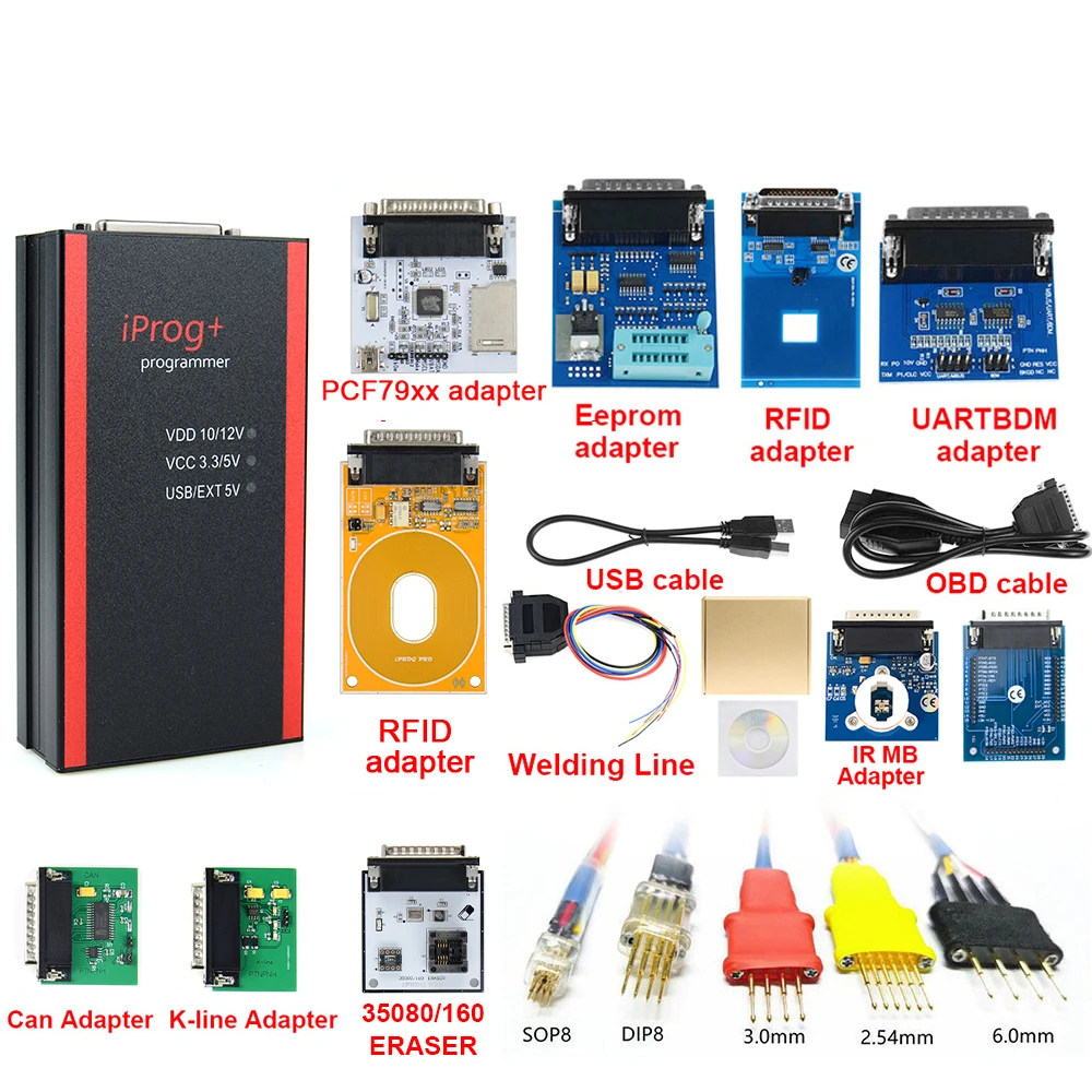 Newest V87 Iprog+ Key Programmer Support IMMO + Reset Iprog Pro Till 2019 with 11 adapter Free Shipping