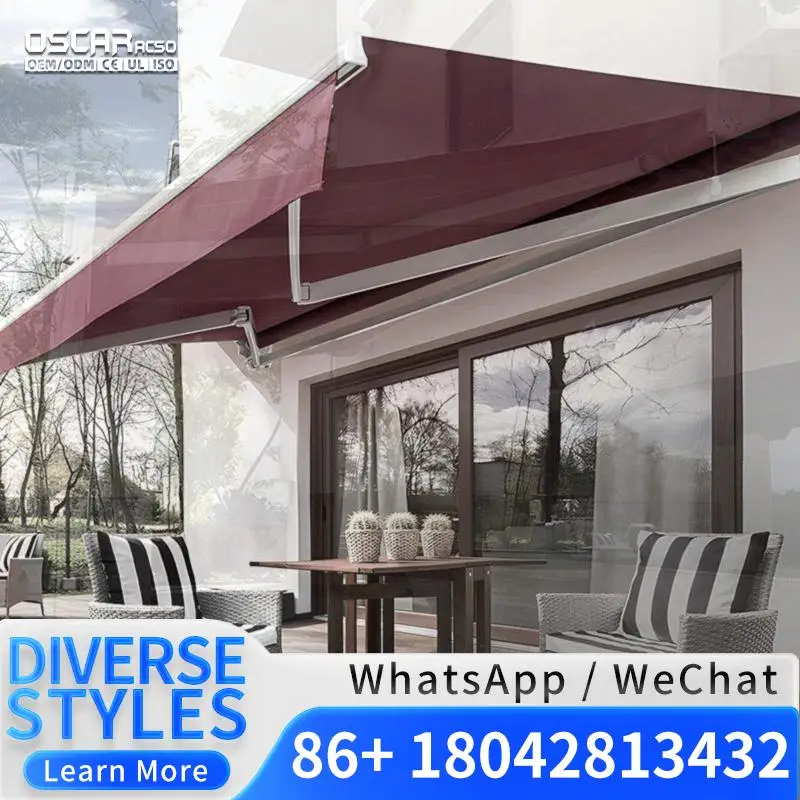 Factory Price Patio Front Garden Folding Arm Retractable Canopies for Outdoor Use in Backyards and Patios Retractable Awning