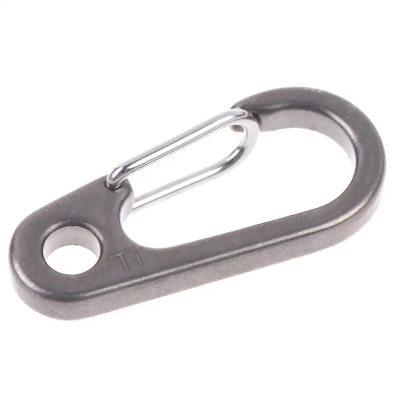 Titanlegierungsschnalle Outdoor EDC Werkzeug Titan-Schlüsselanhänger mit Gebürsteter Oberfläche Schnellverschluss-Karabiner – Detail 3