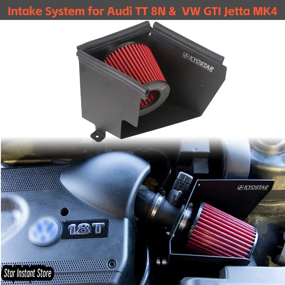 

Cold Air Intake System for 2000-2006 Audi TT 8N & 2019+ VW GTI Jetta MK4, 1.8L High Flow Intake with Heat Shield