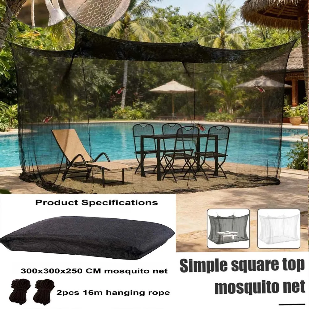 300x300x250cm Outdoor Mosquito Net Breathable Mesh No Stand Camping Insect Net Home Patio Fishing Travel Mosquito Protector