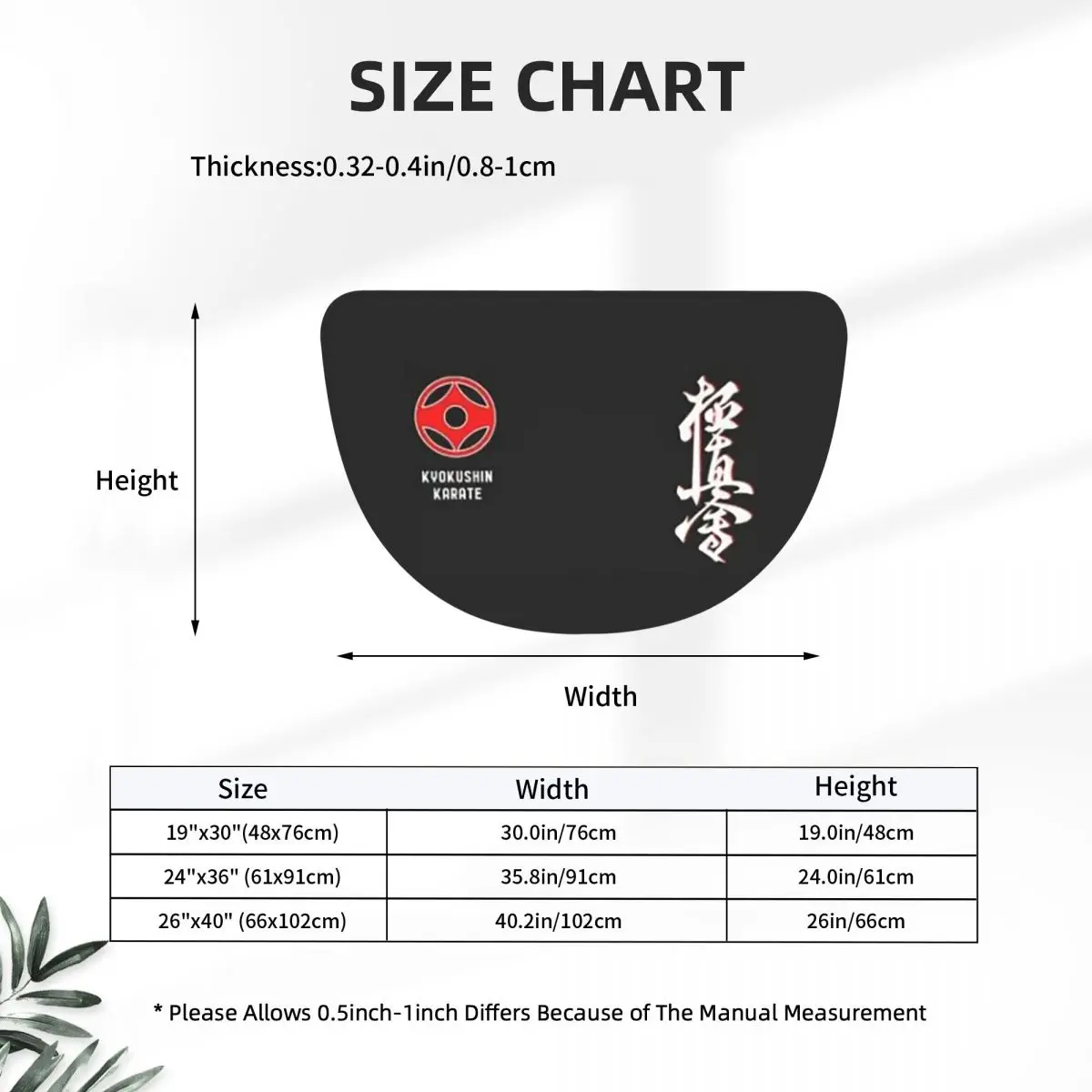 Kyokushin Karate Kanji Taijutsu Soft Flannel Half Round Doormat Non Slip Bathroom Mat Absorbent Floor Carpet for Living Room