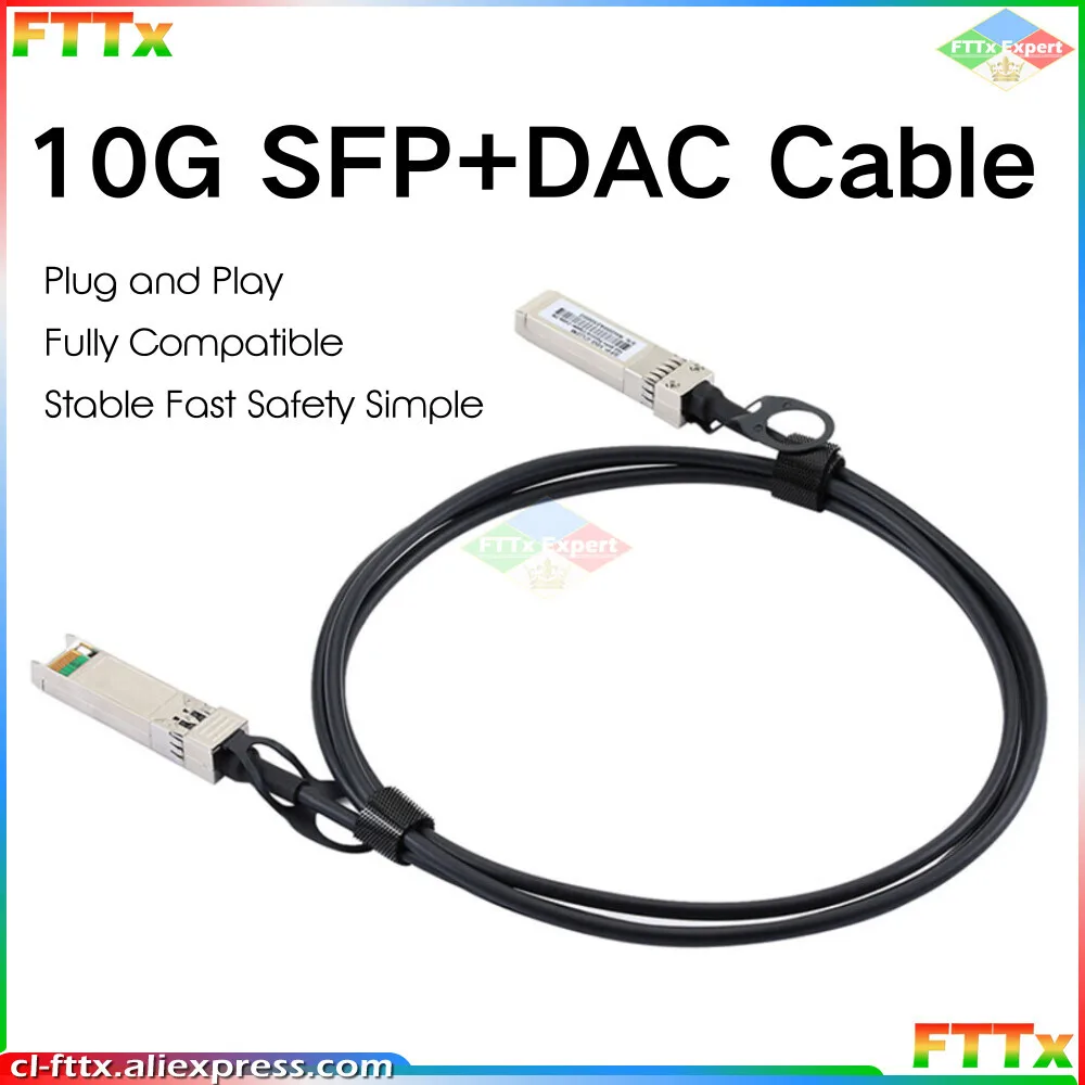 10G SFP+ Twinax Cable, Direct Attach Copper(DAC) Passive Cable, 0.5-7M, for Cisco,Huawei,MikroTik,HP,Intel...Etc Switch