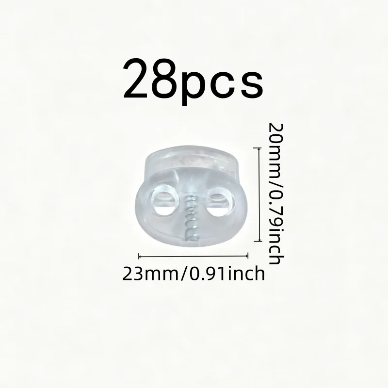 28 pcs 20mm Cord Lock Stoppers, Adjustable Cord Lock for Shoelaces Adjustment, Anti-Slip Grip great for Bag String Clips