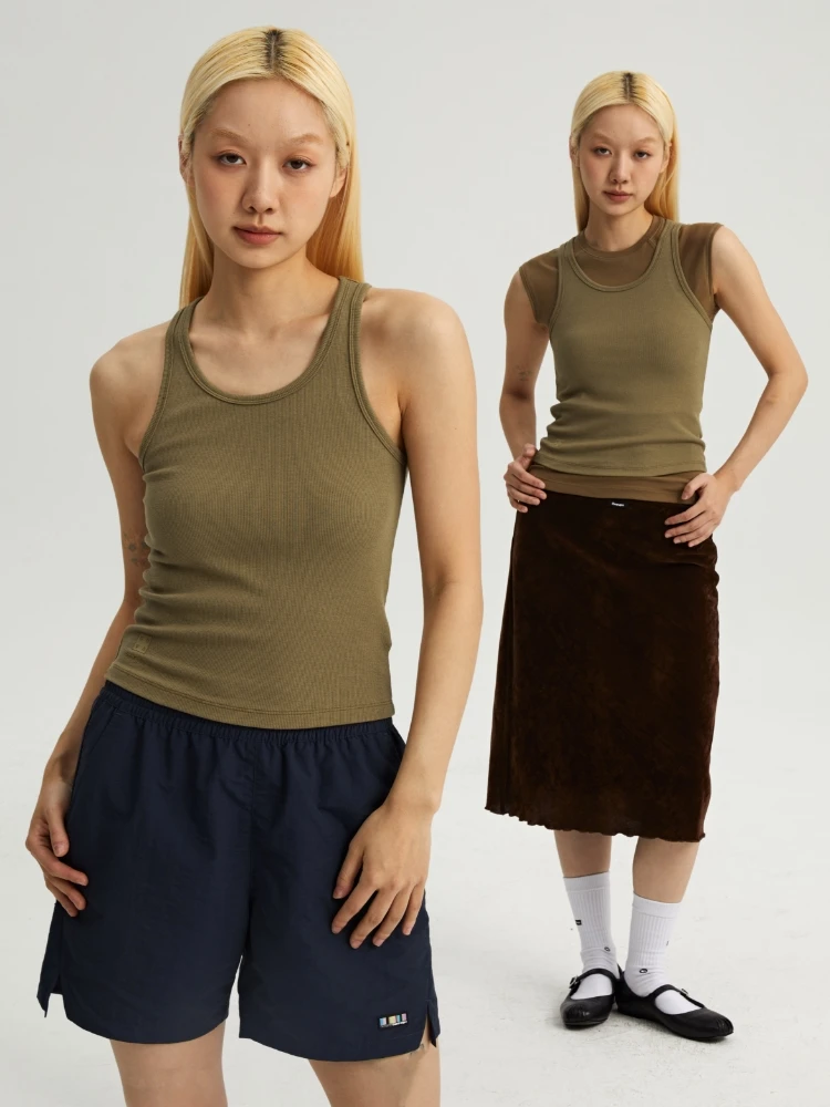 Oneup Outdoor Sports Elastic Slim Fit Work Vest Women Summer Wear Yoga Top Tight Muscle Tank Top American Style Fitness