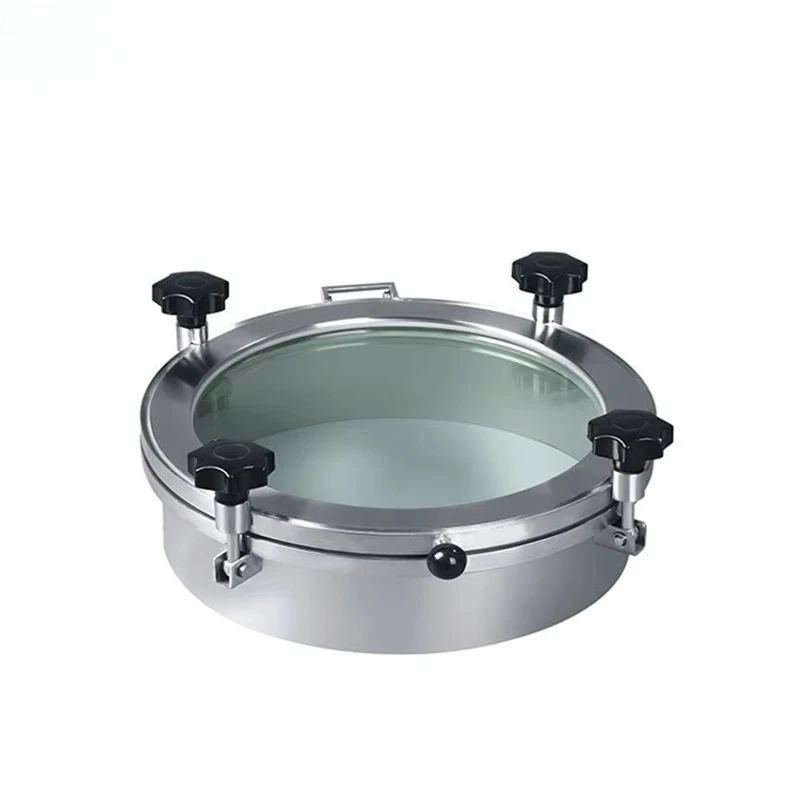 Couvre-trappe rond haute pression en acier inoxydable SS304 avec jauge de niveau, jauge de niveau à bride, jauge de niveau