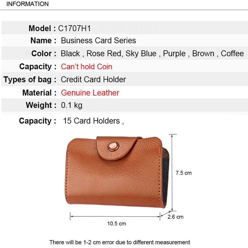 Real Genuine Leather Men Wallet ID Credit Card Holder Wallets Male Small Coin Purse Women Money Bag Vallet Slim Thin Mini Walet