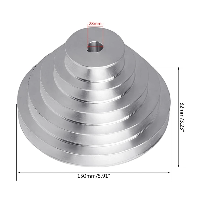 Aluminum A Type 5 Step Pagoda Pulley Wheel 150mm Outer Diameter for V-shaped Timing Belt N20 20 Dropship