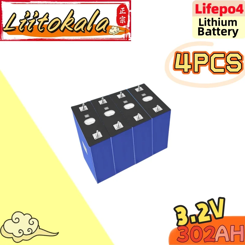 

4PCS LiitoKala 3.2V 300Ah 280AH 240AH 200Ah 180Ah 105Ah 100Ah 50Ah 30AhLiFePO4 12V Lithium Iron Phosphate DIY battery pack