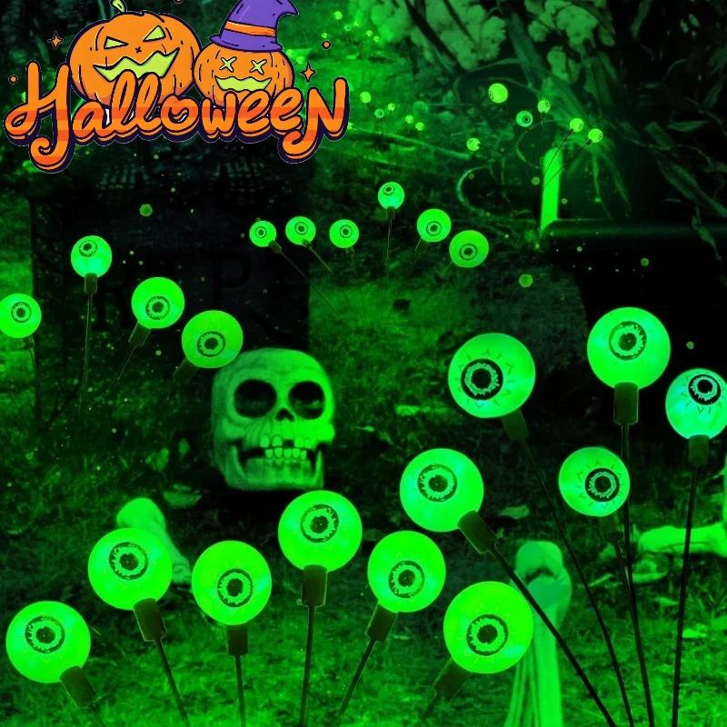 

Хэллоуин уличные страшные фонари на солнечной энергии для глаз светодиодные зеленые мигающие светлячки водонепроницаемые солнечные фонари для жуткого декора