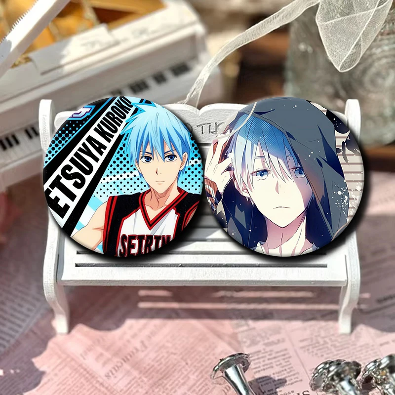 Cartoon Kuroko Tetsuya Basketball Badges Round Exquisite Badge Brooches Creative Pins For Clothes Hat Backpack Gift Accessories
