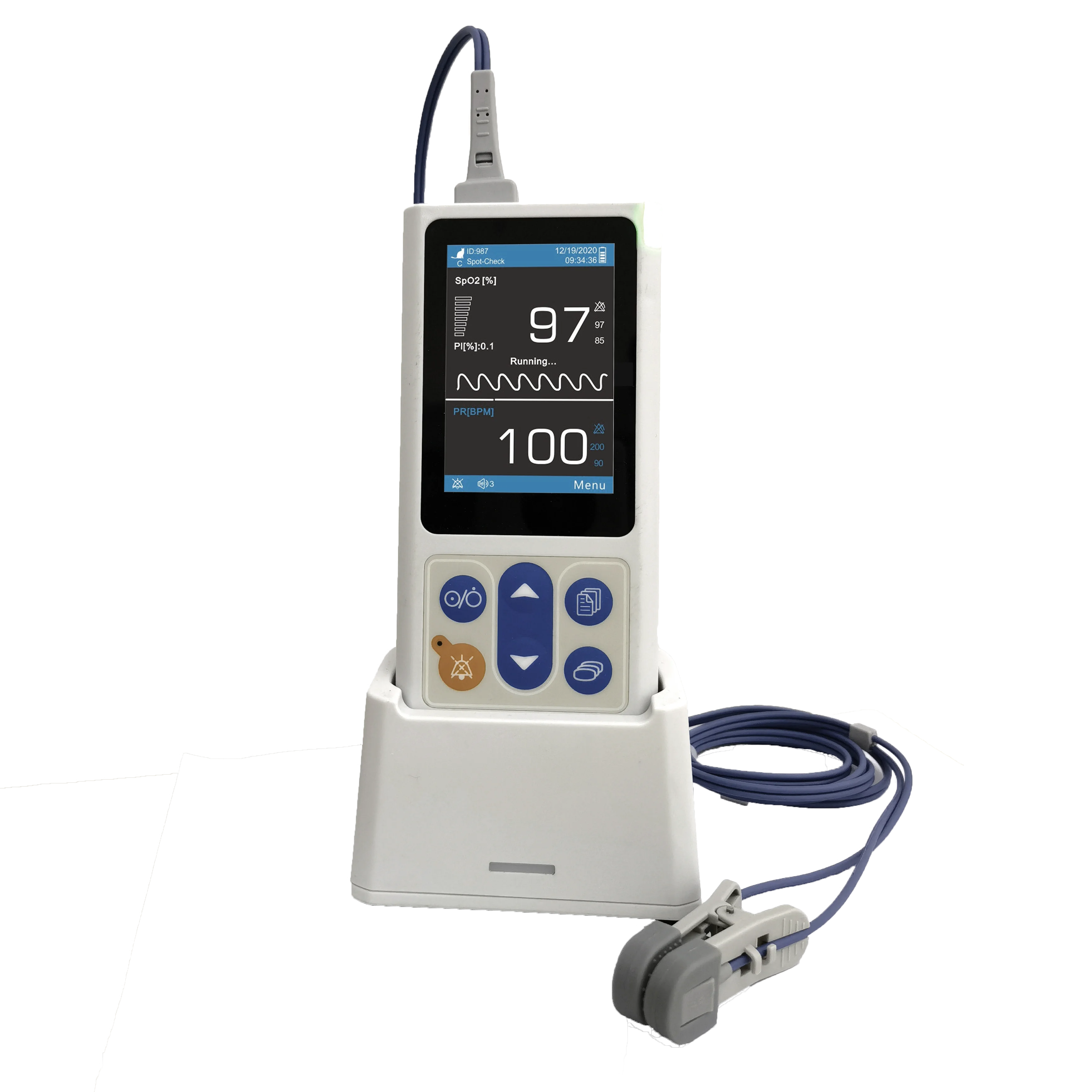 Handheld Smart Pulse Oximeter Digital Veterinary Instrument with Tongue Clip and Ear Clip Oximetro Oxi Meter
