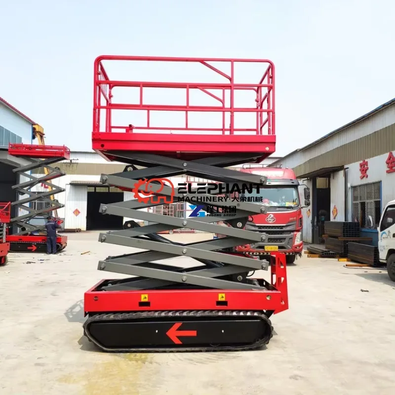 Electric Mobile Scissor Lift Work Platform, Portable Electrical Lifting Scaffold Machinery for Indoor Outdoor Repair Work