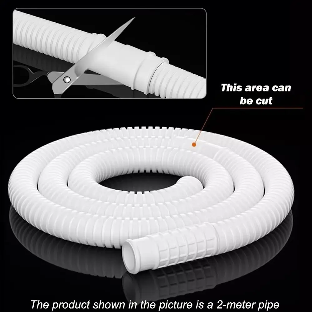 New Plastic Air Conditioner Drain Hose Thickened 1-5M Draining Hose White Drainpipe
