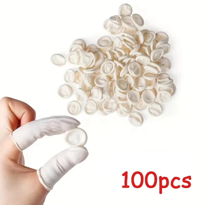 100pcs Disposable Anti Static Rubber Latex Finger Cots Eyebrow Extension Gloves Practical Off Tool Accessories