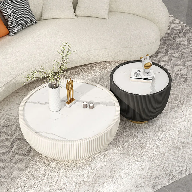 Magazine Modern Coffee Table Metal Frame Premium Design Coffee Tables Round Minimalist Mesas De Centro Para Sala Home Furniture