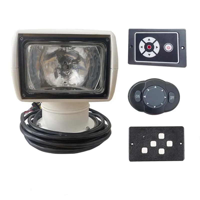 Marine Searchlight, 100W Halogen12V Boat Search Light,Remote Control Spotlights for Boat Truck Ship 360° Rotate