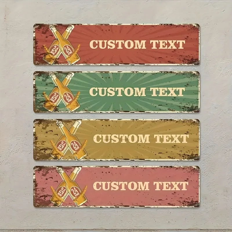2D Flat 1pc Custom Street Metal Sign Decorative Use Solely, Personalized Text Indoor Outdoor 4.0X16.0In Wall Plaque