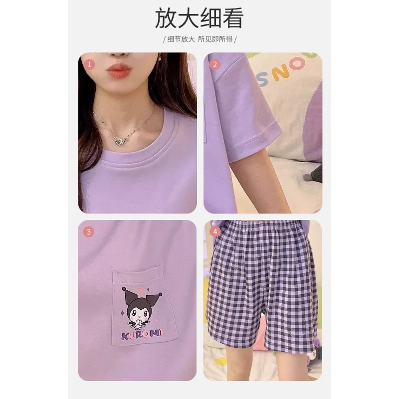 Sanrio New Clow M Women's Pajamas with Chest Pad Casual Cute Breathable Comfortable Refreshing Homewear Suits Pajamas