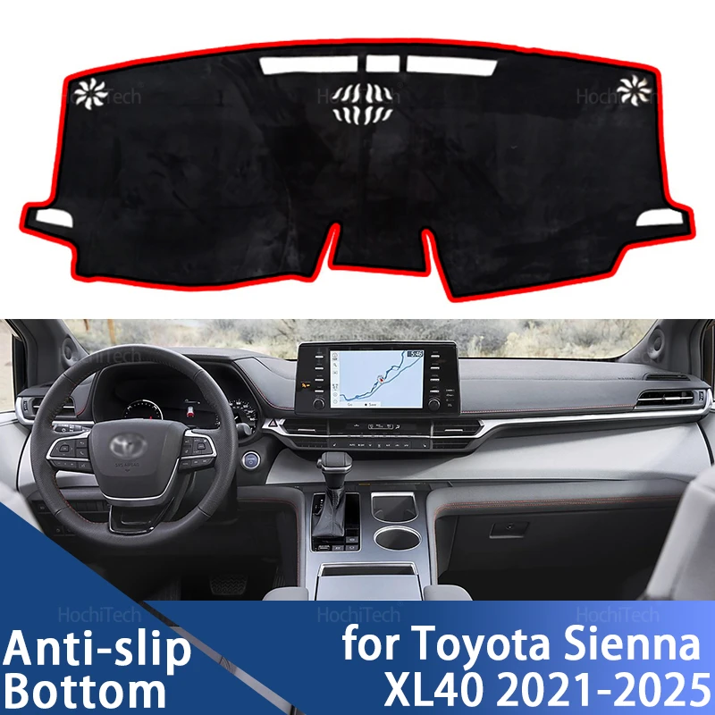 Cubierta para salpicadero de coche, alfombrilla para cubierta de plataforma de instrumentos, alfombrilla para Toyota Sienna XL40 2021 2022 2023 2024 2025